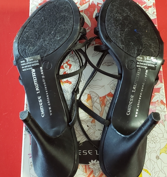 Black Chinese Laundry Heels Sandals Size 7M - Picture 2 of 6